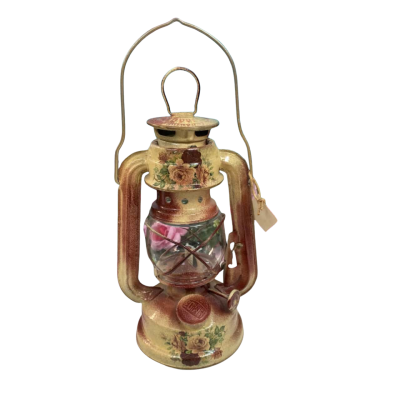 Vintage look Lantern Rose painted