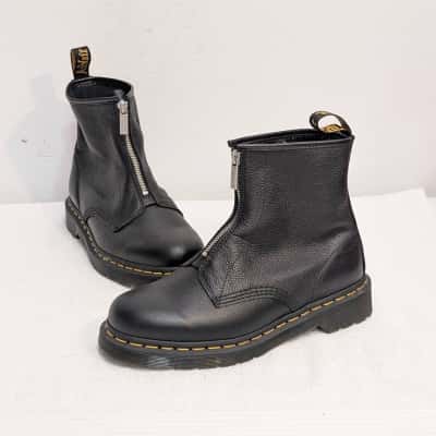 Dr Martens Womens 1460 Front Zip Black Boots - Size 8 