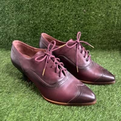 American Duchess Londoner Maroon Edwardian Oxfords Size 9