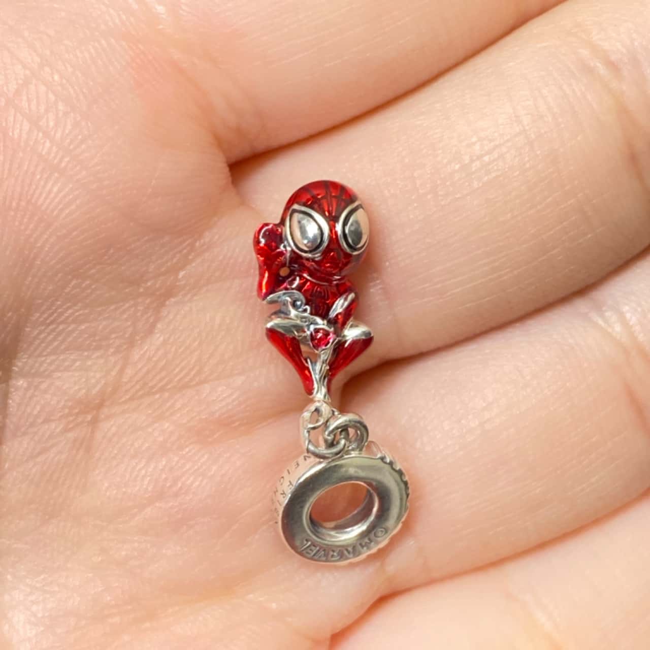 PANDORA Marvel Hanging Spider-man Dangle Charm 792323C01(s)