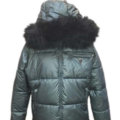 Guess Womens  Size L Bomber Jacket Black  / Green 