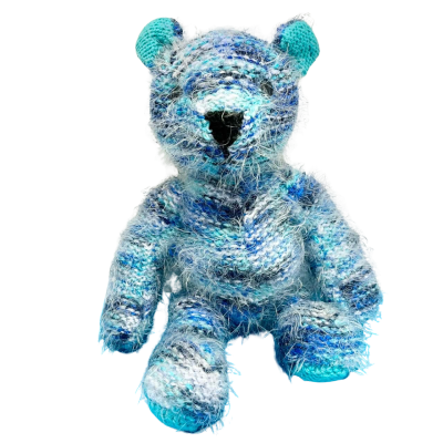 Handcrafted Shaggy Blue Teddy Bear