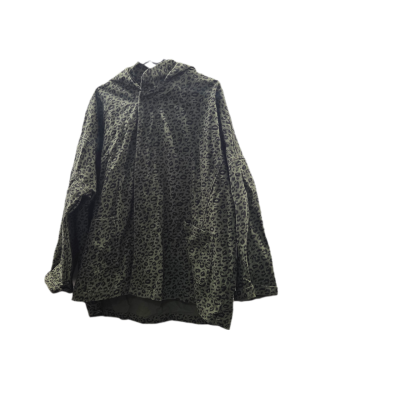 Womens Ellis & Dewey White Label Olive Green Leopard Print Hooded Jacket / Anorak – Size XL