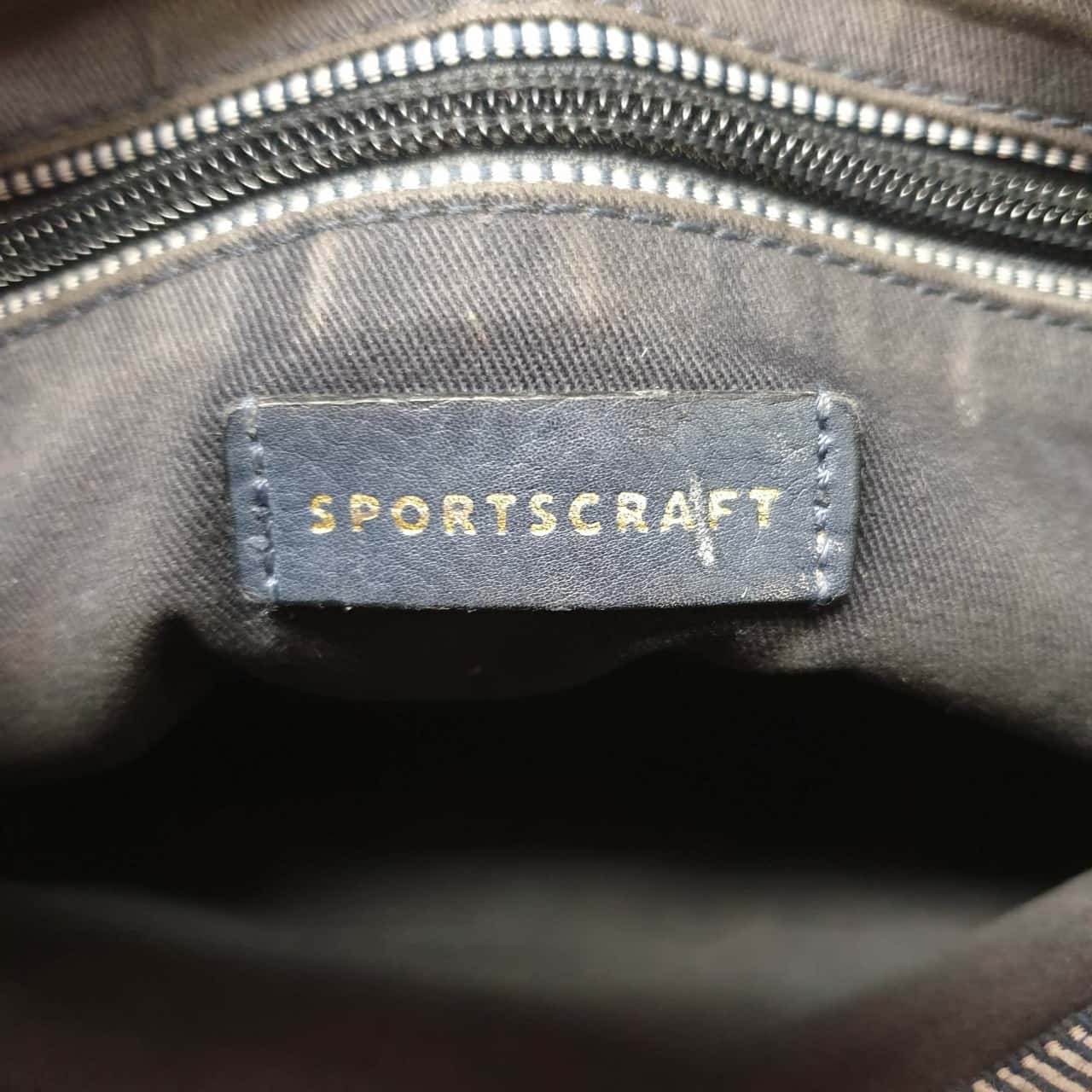 Sportscraft Dark Green Leather Crossbody / Messenger Style Handbag with