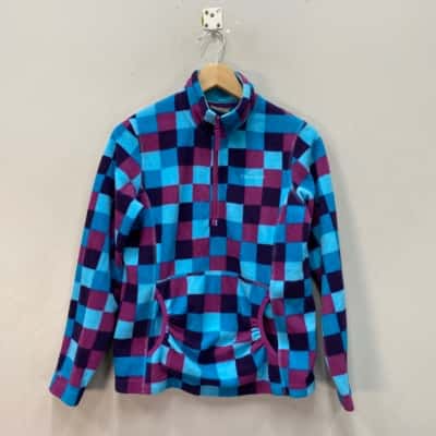 Kathmandu Kids Blue / Checked / Purple Polar Fleece Jumper 