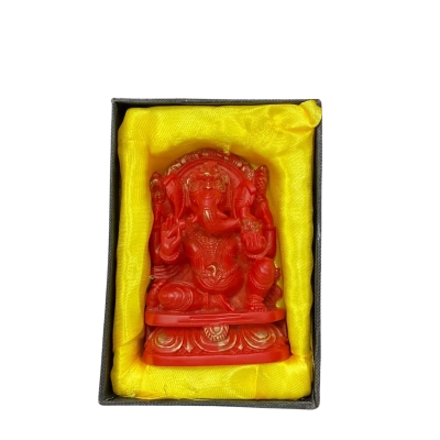 Genesha Red & Gold Figurine with Presentation Box