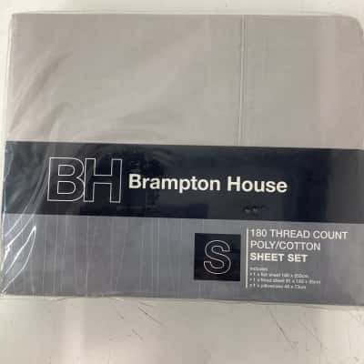 BH Brampton House Sheet Set Single Bed Silver