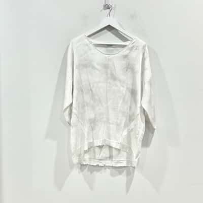 Imagine White Silver Detail Size 14 3/4 sleeve Top 
