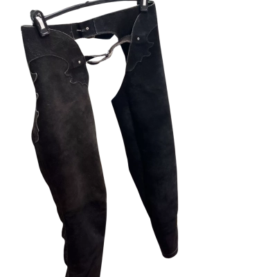 Suede/Split Leather Western Riding Chaps Mens  Size L / M Black  