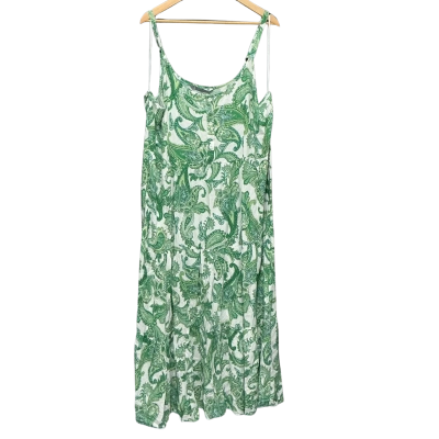 Katies Womens  Size 18 Green / Natural / White summer dress