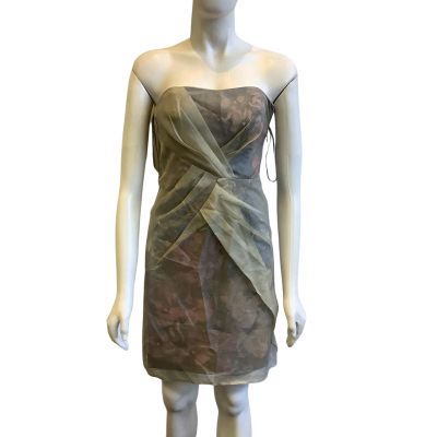 BNWT Karen Millen Women's Size 8 Double Layer Mini Dress Multicoloured Floral 
