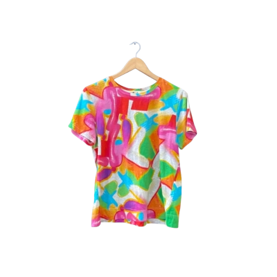 Gorman Size 12 Short Sleeve Top Blue/Green/Grey/Multicoloured/Orange/Pattern/Pink/Purple/Red 
