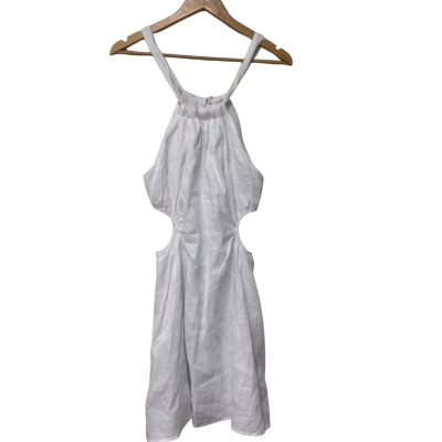 Dissh Camila High Neck Mini Dress Size 8 White BNWT 