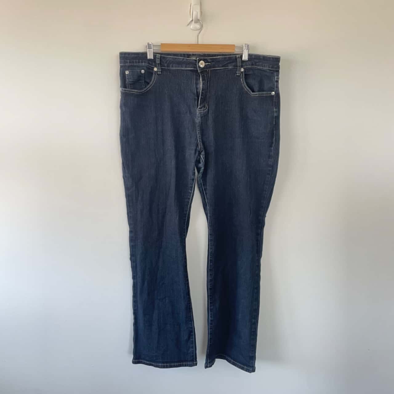 Chic Denim Navy Blue Mid Rise Bootleg Jeans Plus Size 16 / XXL (s)