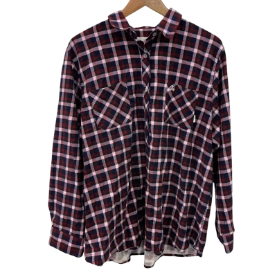  Swandri Womens  Size 18 Long Sleeve Shirt Maroon / Navy Blue / Pink  