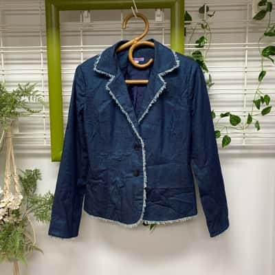 Takashimaya Metallic Blue Womens  Size 12 Blazer Blue 