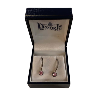 Pink Gem Drop Earrings