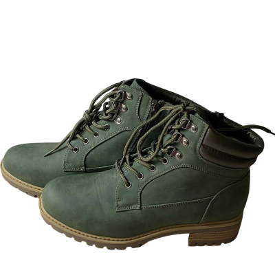 I Love Billy Womens Green Side Zip Boots Size 9