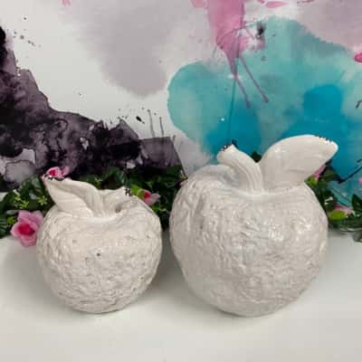 2x white rustic apple- please read description 