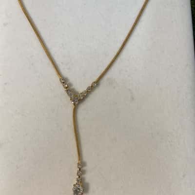  Womens gold plated Lariat necklace