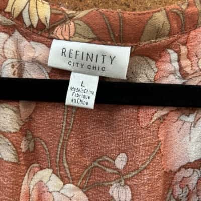 City Chic Womens  Size L Maxi Dress Floral / Orange 