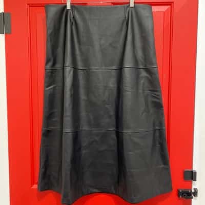 Serafina Womens  Size 18 A-Line, black vegan leather skirt
