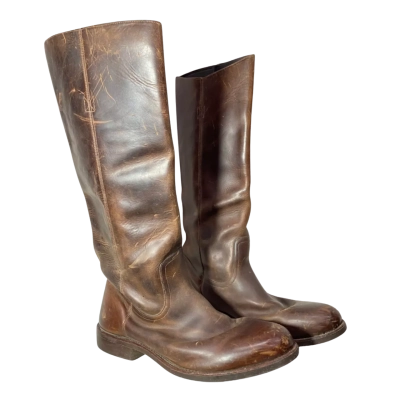 Harold Boots Brown Leather Knee Length Boots Size 12  