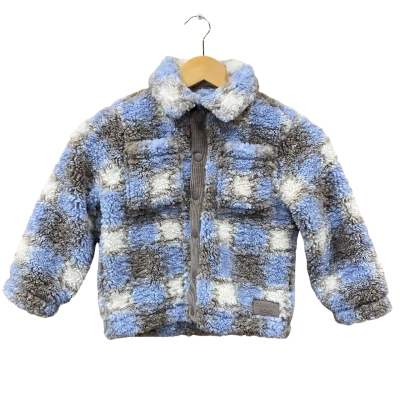 Country Road Kids Blue/Brown Checked Jacket Size 2-3