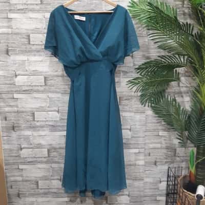 JJ's House Womens  Size 18 Bridesmaid Dress / Maxi Dress teal Green 