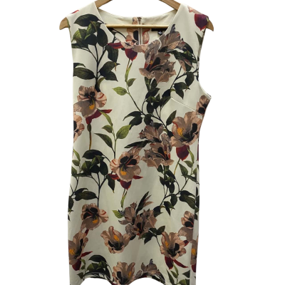 Caroline Morgan Womens  Size 14 Midi Dress Floral / White 