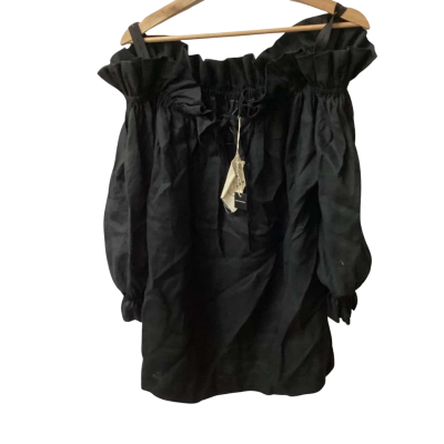 DT  Size XL Long Sleeve Top / Off-the-shoulder Top Black  (k)