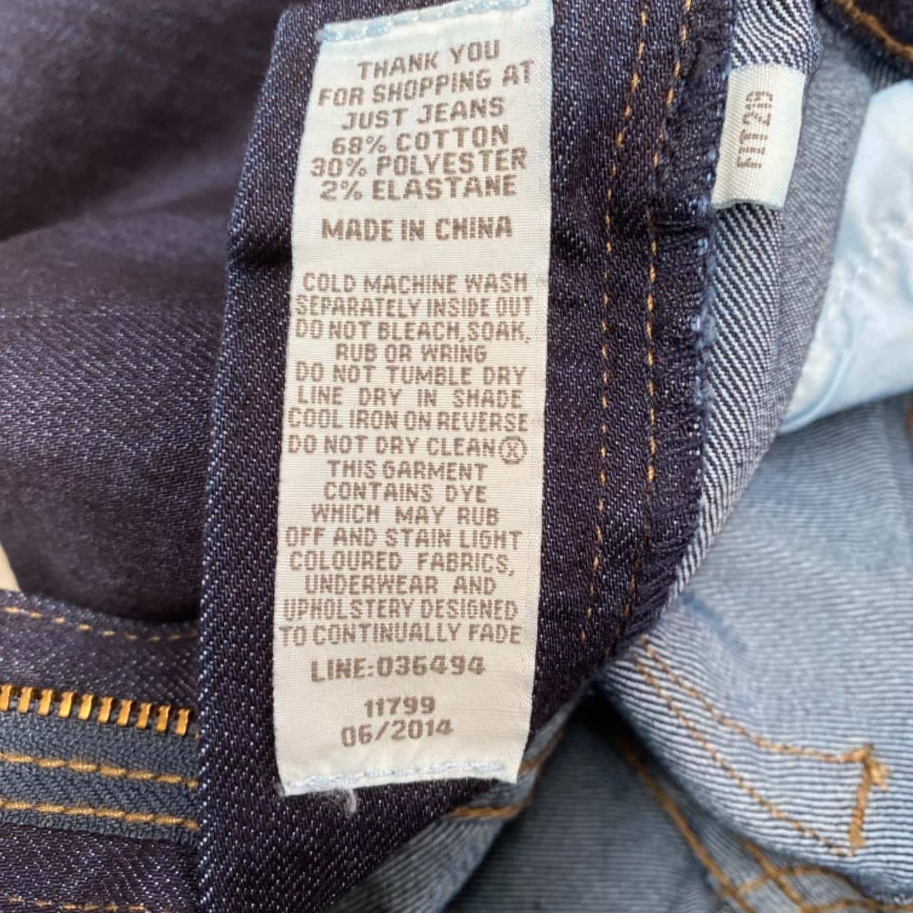 Just Jeans Mens Size 36 Stretch Regular 