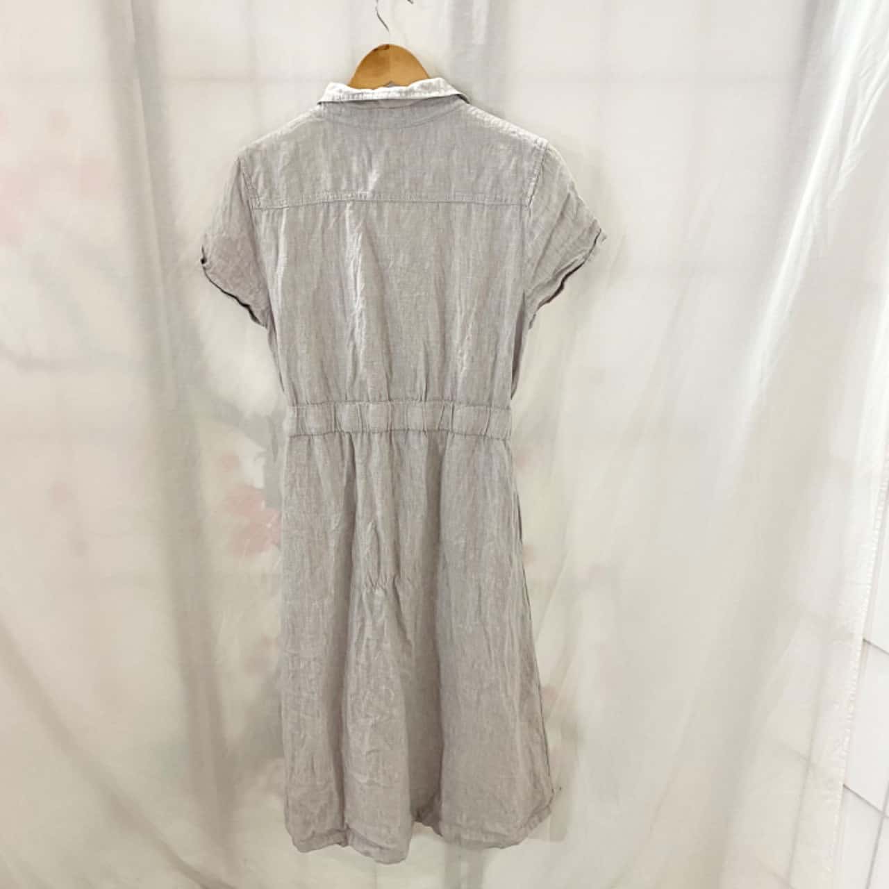 C&C California 100% linen Size 16 Short Sleeve button up Dress Grey (s) -  Used Very Good | Salvos Stores