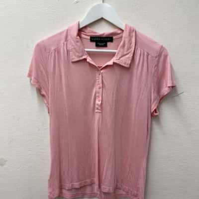 Laura Ashley Womens  Size M Short Sleeve Shirt Pink  