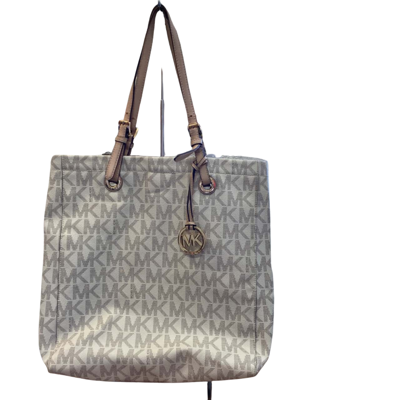 Womens Michael Kors Large Cream Printed PU Tote (s)