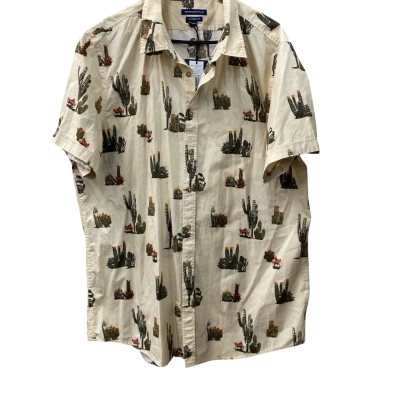 Sportscraft Mens  Size XXXL Short Sleeve Shirt cacti pattern Natural 