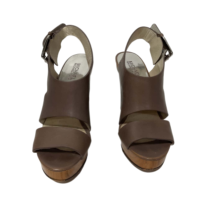 MICHAEL KORS - Brown Leather Wedge Shoe Size 7.5