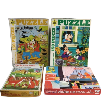 Vintage Puzzles x 4 as pictured Complete