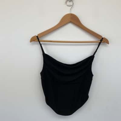 Luck & Trouble Black Asher Mesh Corset Top  Size 8 
