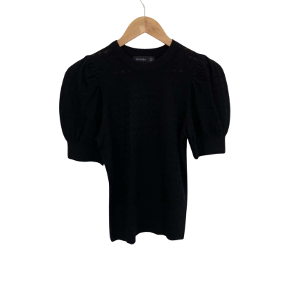 Decjuba Womens  Size XS Short Sleeve Top Black  