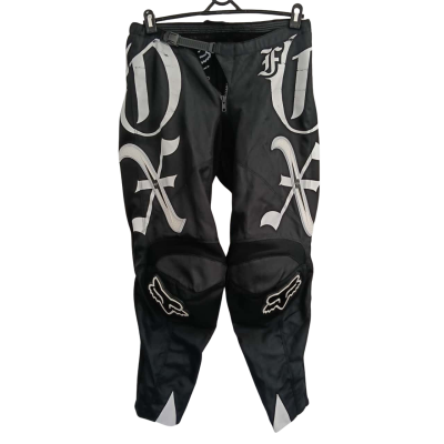 FOX Mens Motocross Pants Black & White Size 32 (Fair Condition) #FoxRacing #MotocrossGear #DirtBike