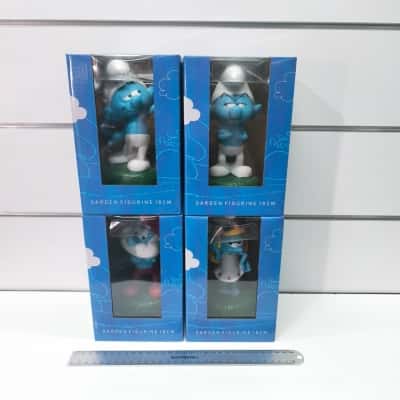 Officially Licensed The Smurfs 18cm Outdoor Garden Figurine Statues – Brand New Boxed Set of 4 PreOwned As New 