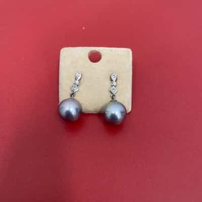 925 Marked Women's Earrings Grey