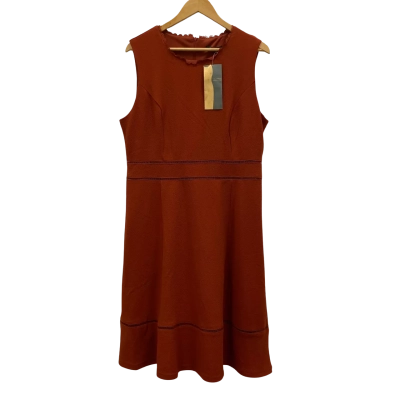 Liz Jordan Women's Size 14 Sleeveless Dress Rust Orange RRP$180