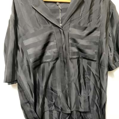 Country Road Womens  Size 12 3/4 Sleeve Shirt / Blouse Black  