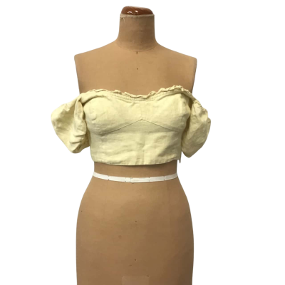 Wilfred Crop Top Size M Yellow Linen