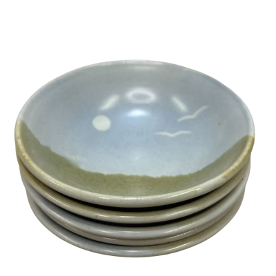 Set of 5 Small Studio Pottery Bowls Signed ER