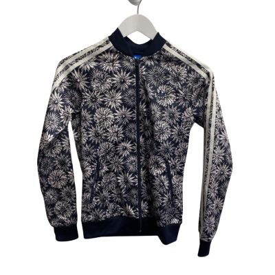 Adidas Kids Blue / Floral Front Zipper Jacket 
