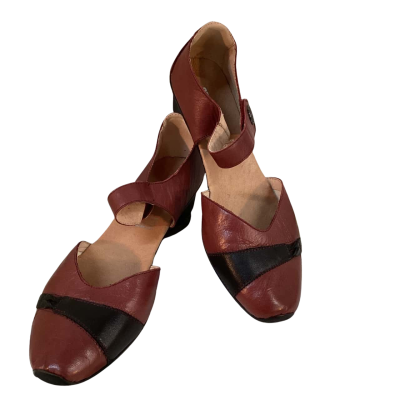 Stegmann Womens Size 39 Leather Sandal Heels Maroon 