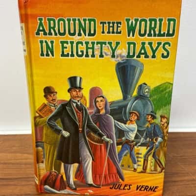 Vintage hardback Dean’s Classic “Around the World in 80 Days” by Jules Verne
